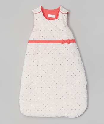Coral Polka Dot Sleeping Sack