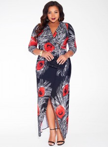 Yasmine Plus Size Dress in Onyx Poise