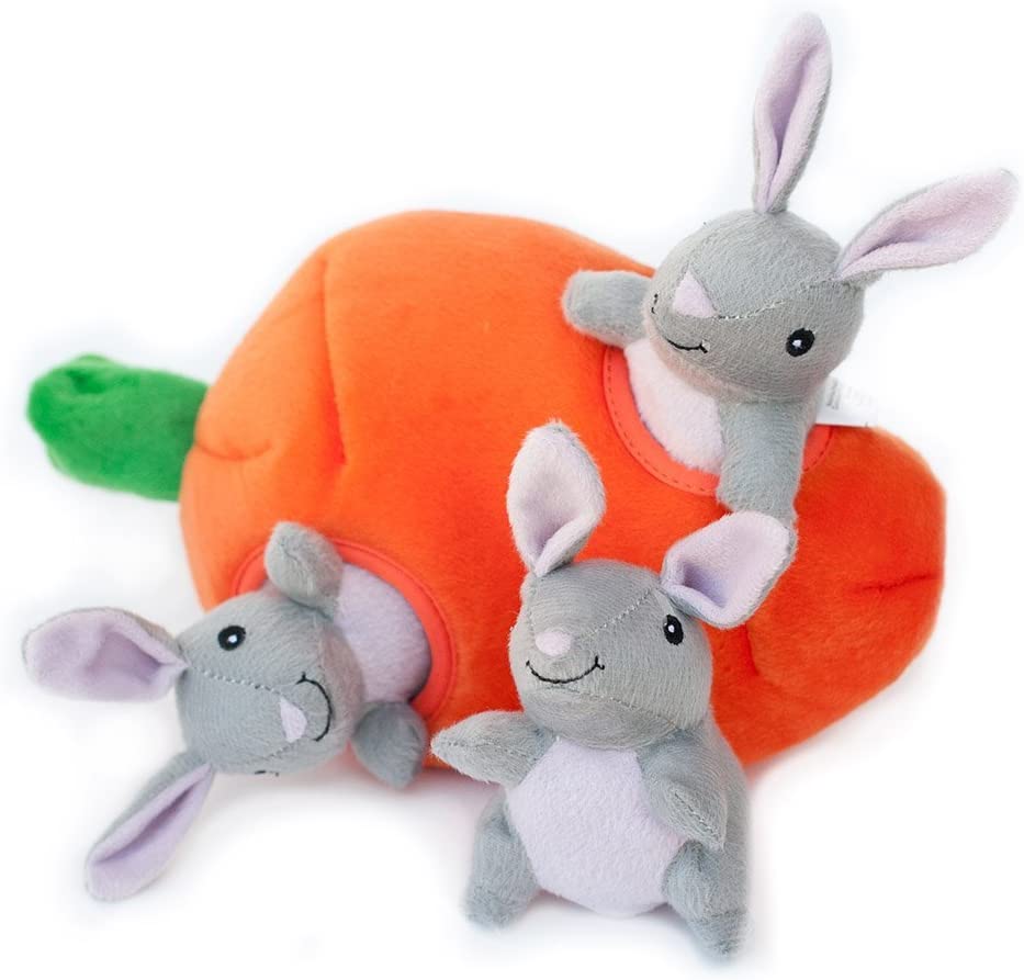 Zippy Paws Burrow Bunnies N Carrot puzzle dog toy