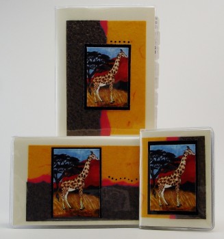 Giraffe Gift Set-Address Book-Checkbook-Credit Card Case