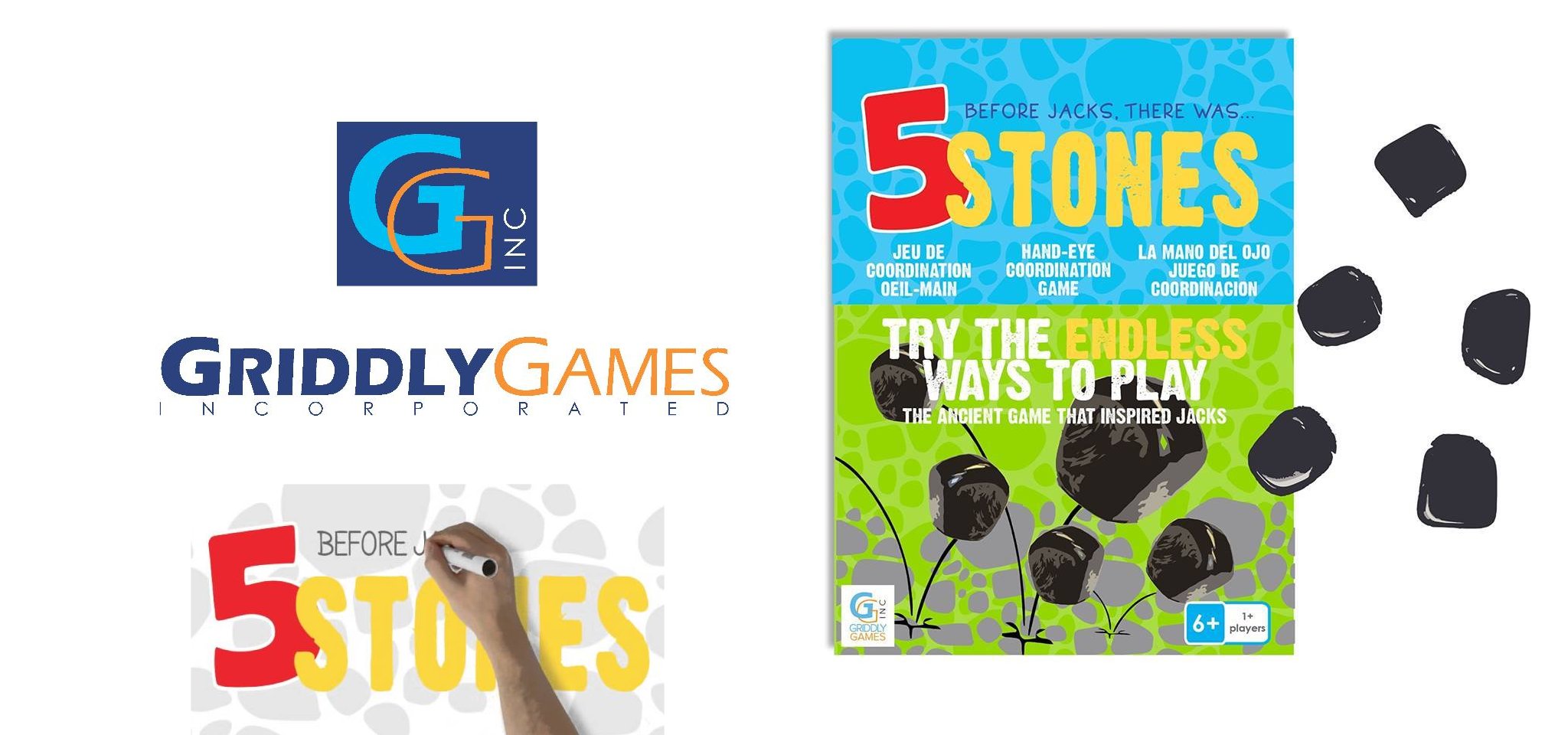 5 stones game from Griddly Games