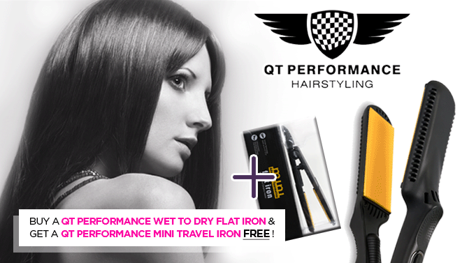 QT Performance Wet to Dry Tourmaline Ceramic Flat Iron/ Hair Straightener