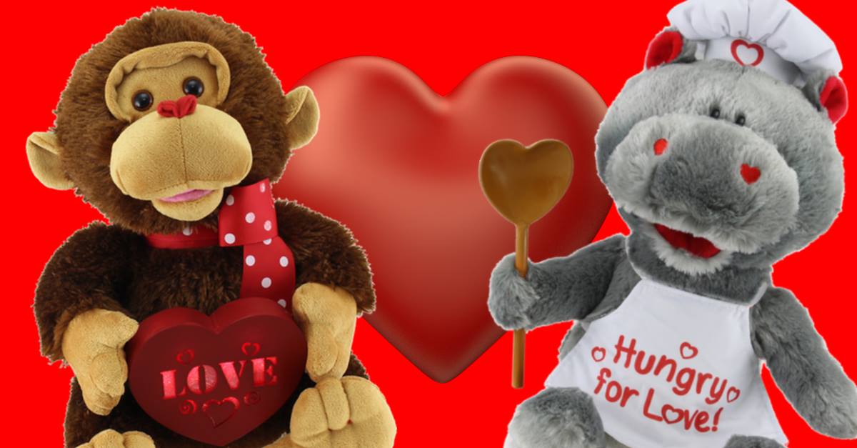 Valentine singing stuffed shop animals