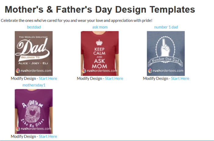 Mother's & Father's Day Design Templates