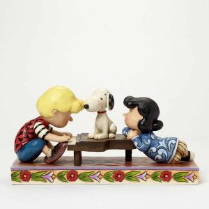 Jim Shore for Enesco Peanuts Schroeder with Lucy & Snoopy Figurine,