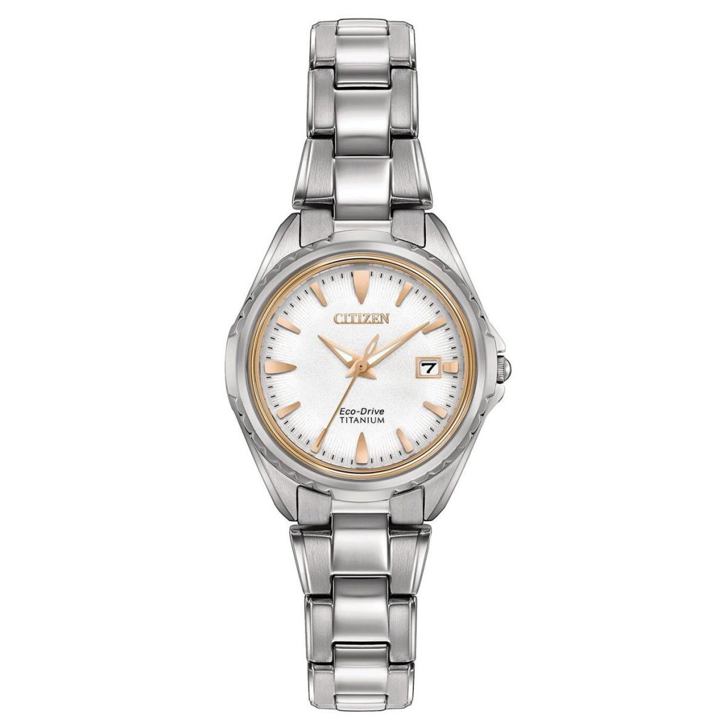 Citizen Women's Eco-Drive Silver-Tone Titanium Bracelet Watch 28mm EW2410-54A