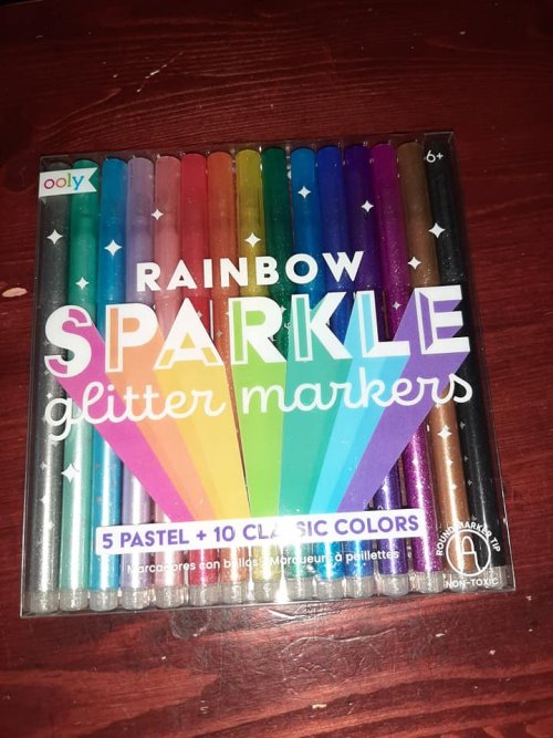 rainbow sparkle glitter markers