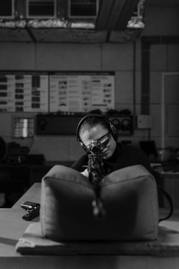 woman with gun