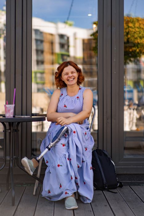 woman smiling