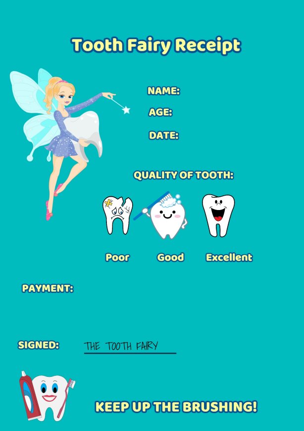 Tooth Fairy Receipt