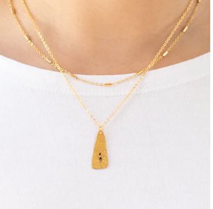 Gold Semicolon Necklace Set 