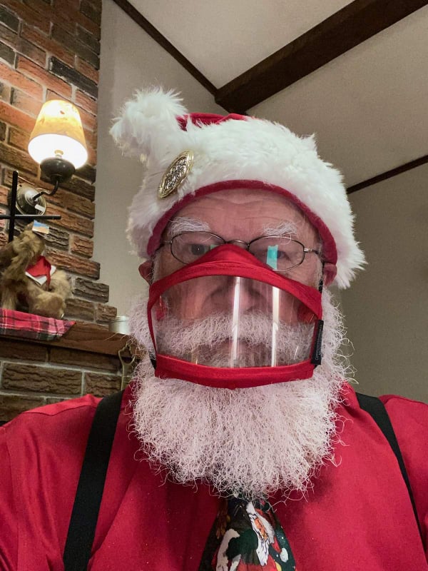 Santa wearing a mask