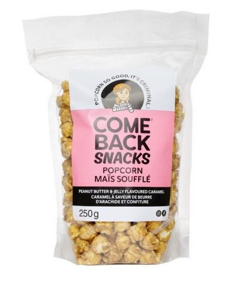 COMEBACK SNACKS, PEANUT BUTTER & JELLY POPCORN