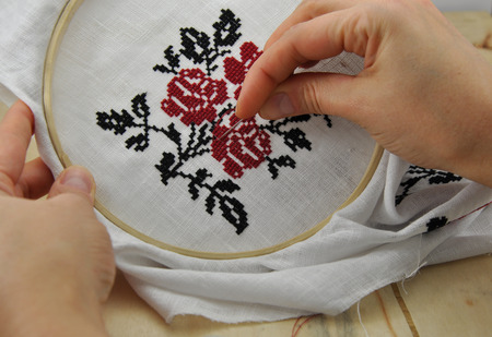 French knot embroidery