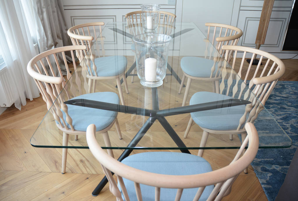 Glass table interior design