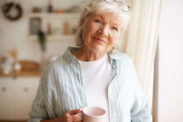  gray haired female pensioner 