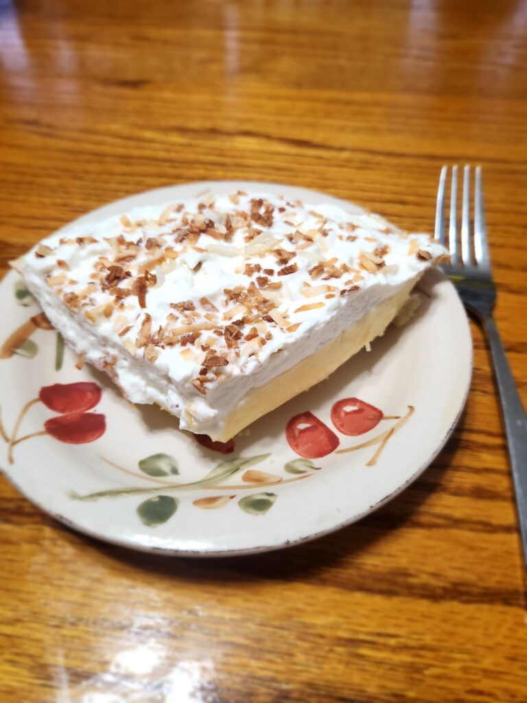 Coconut cream pie.