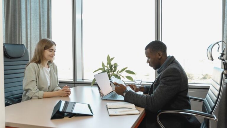 Man Interviewing Woman