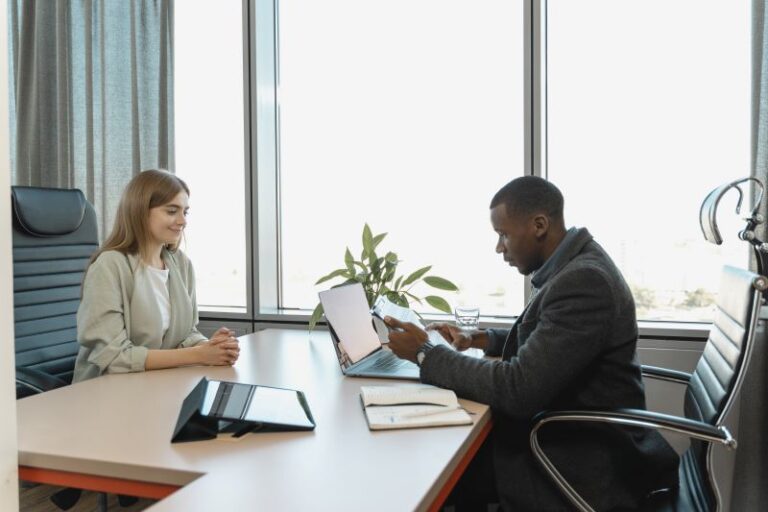 Man Interviewing Woman