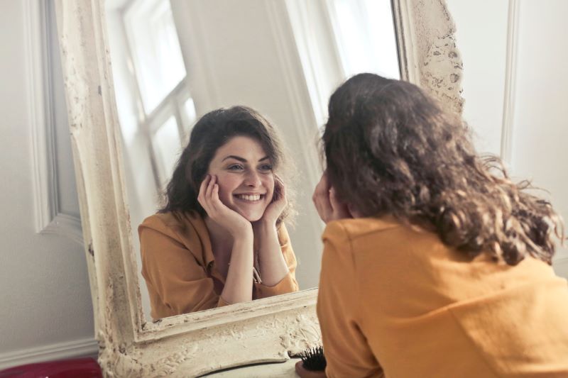 woman smiling