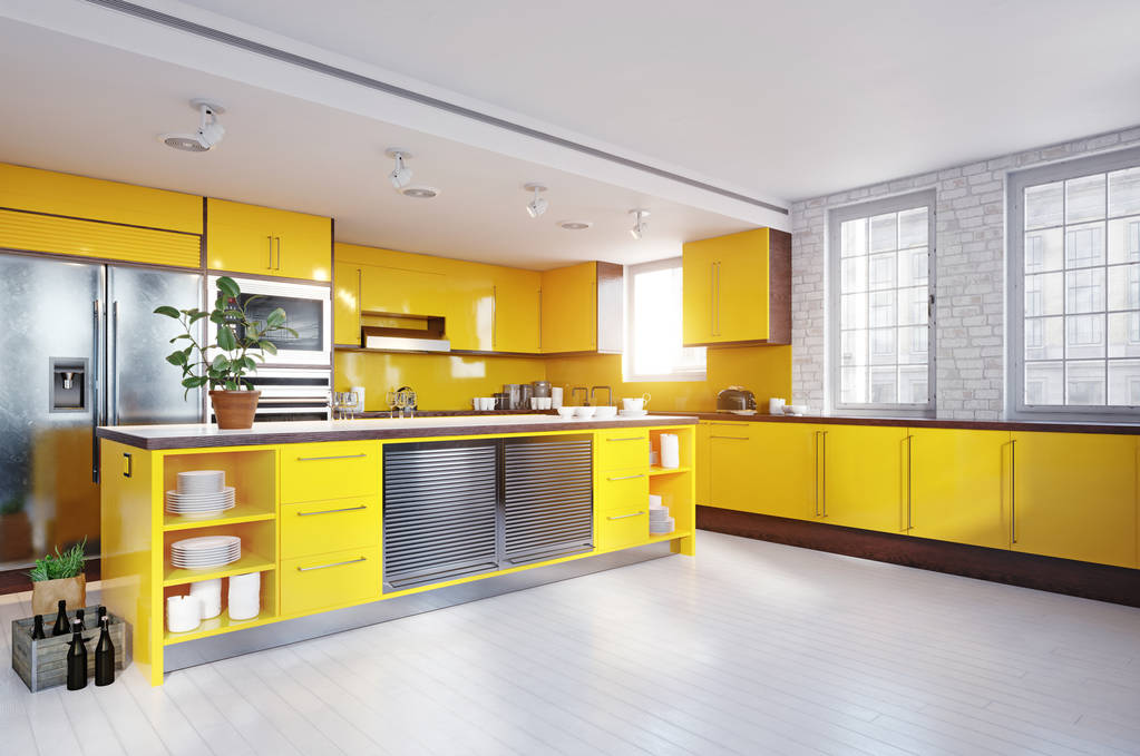  yellow kitchen interior