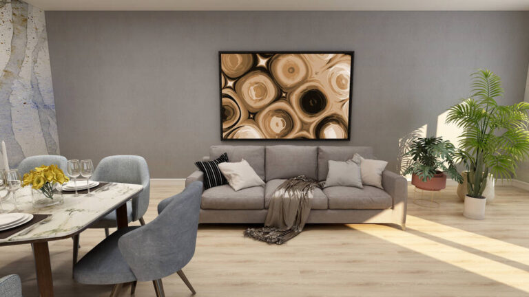 modern living room interior design with sofa