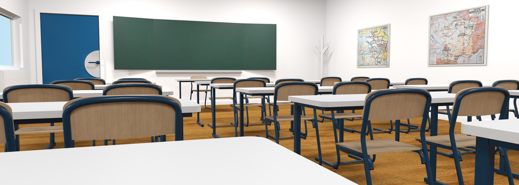 Back to school empty classroom 