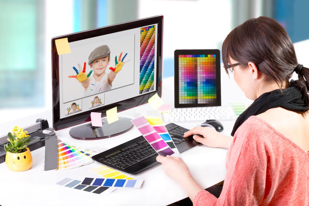 Graphic designer at work