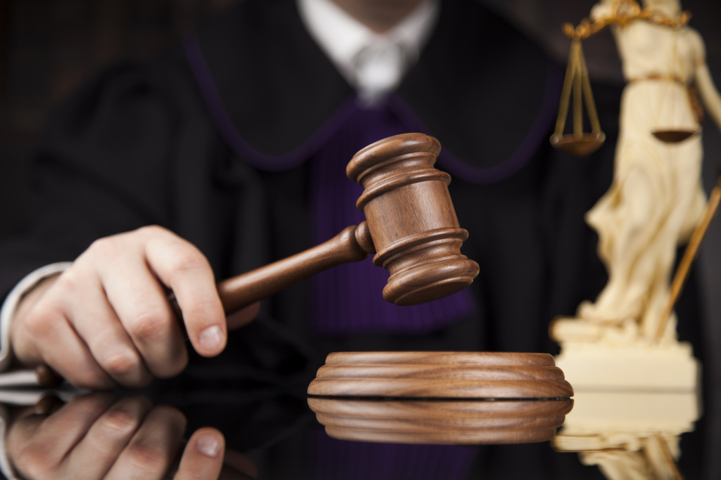 Male judge in a courtroom