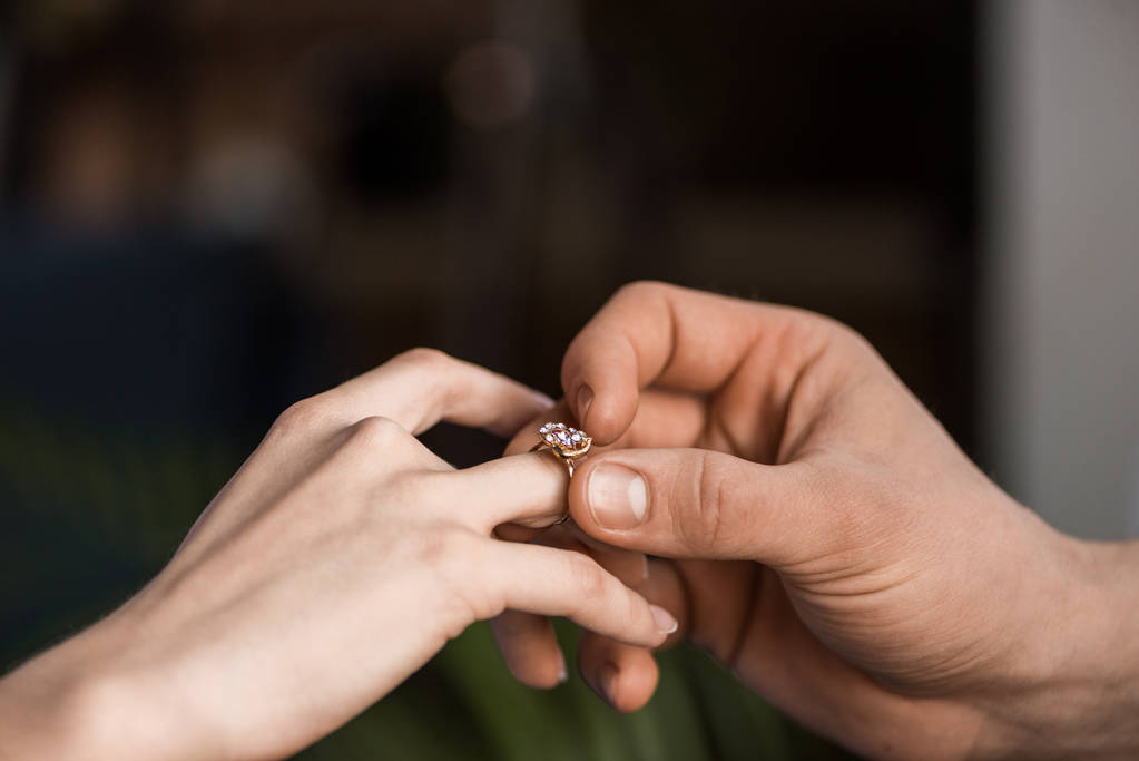 Diamond engagement ring.