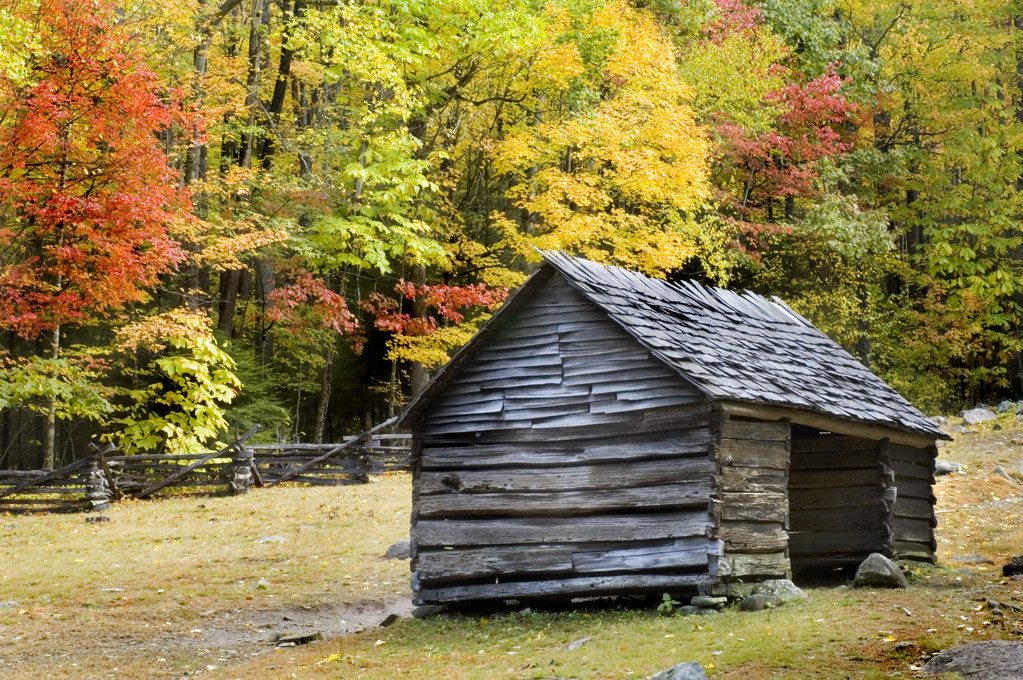 Pioneer era log cabin on ogle farm