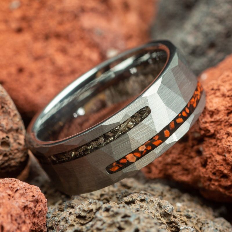 Dinosaur bone wedding ring