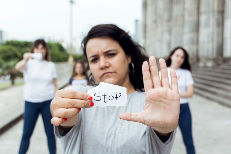 female activist demonstrating