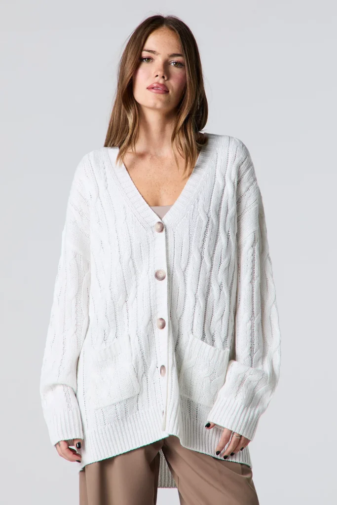 Oversized Cable Knit Cardigan