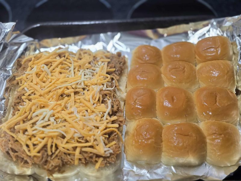 Pull-Apart Hickory BBQ Chicken Sliders
