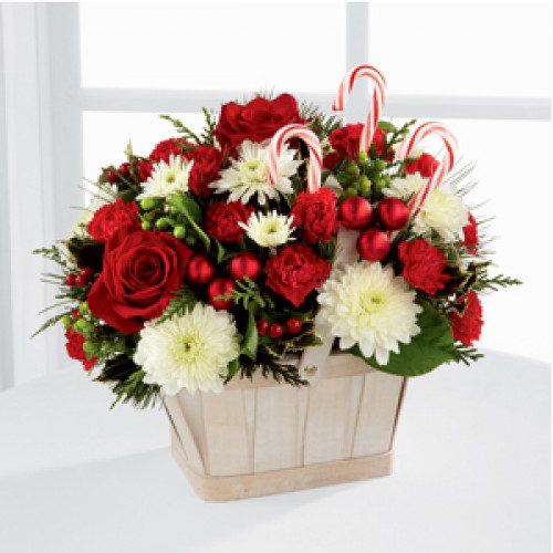 Holiday Candy Cane Bouquet of flowers