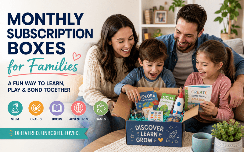Explore monthly subscription boxes for families that combine fun and learning with STEM, crafts, books, and creative activities for kids.