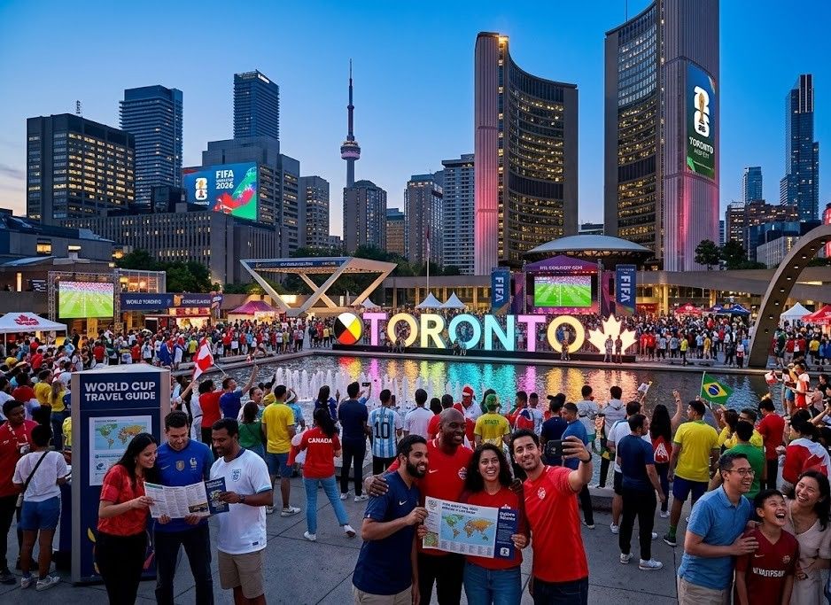 Toronto FIFA World Cup Travel Guide Toronto FIFA World Cup Travel Guide - images show Nathan Phillips Square in Toronto, Ontario, Canada