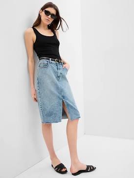 Gap High Rise Denim Midi Skirt Gap High Rise Denim Midi Skirt