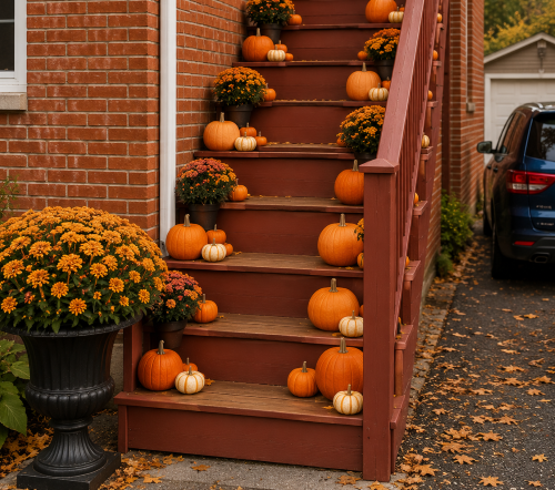 Beautiful Fall Porch Planters