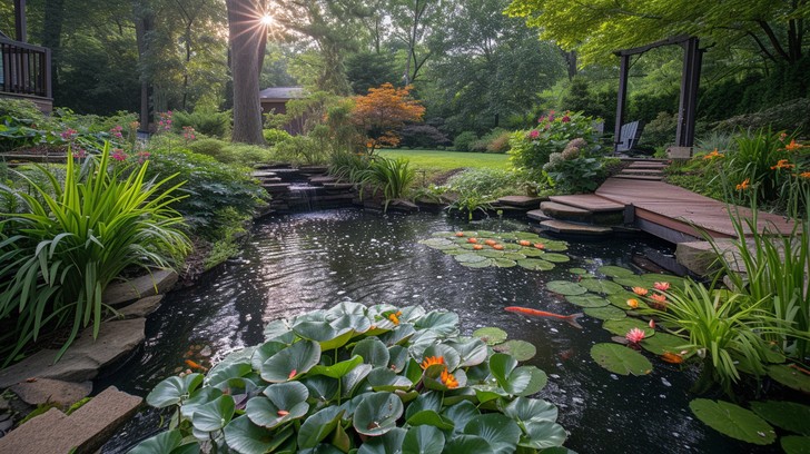 tranquil garden pond