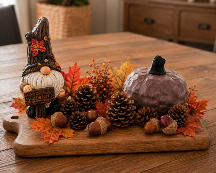 Rustic Autumn Gnome Welcome Centrepiece Rustic Autumn Gnome Welcome Centrepiece
