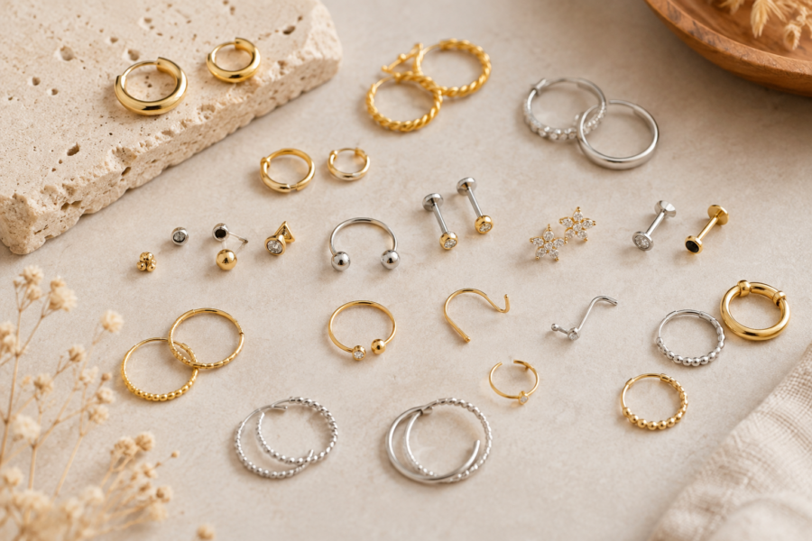 Gold and Silver Jewelry Flat Lay Gold and Silver Jewelry Flat Lay