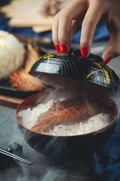 Osaka's Food Scene close up picture roast pork cooked rice
